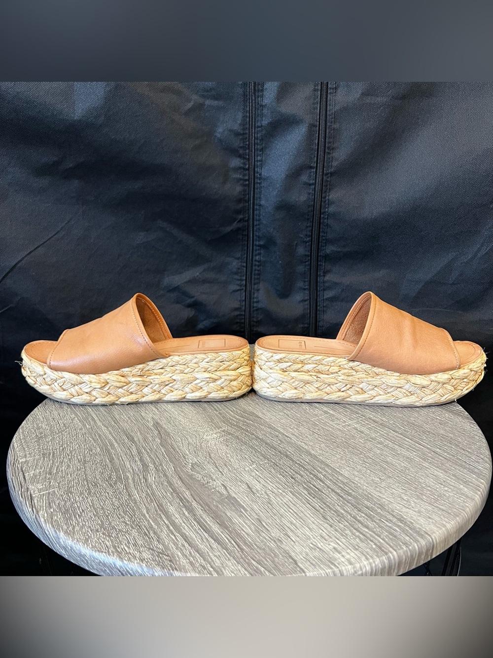 Dolce Vita Raffia Platform Pablo Sandals in Honey Leather- Size 7.5 - Picture 6 of 12